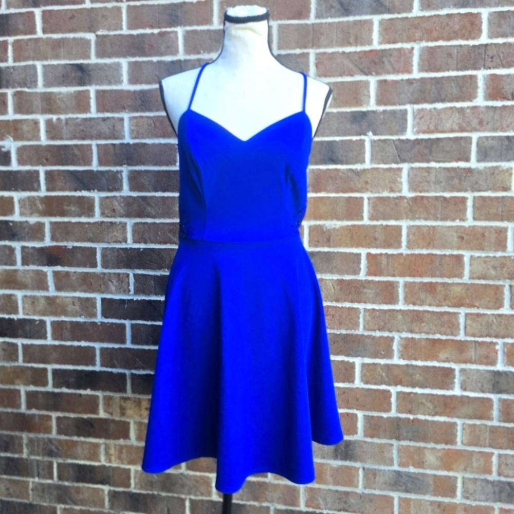 3/$15 BUNDLE INC International Concepts Royal Blue A-Line Spaghetti Strap Dress